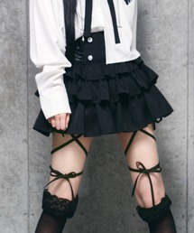 Amilige（アミリージュ）の「ハイウエストエンブレムボタン付きフリルパンツ（その他パンツ）」