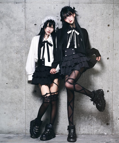 ハイウエストエンブレムボタン付きフリルパンツ/Amilige/アミリージュ ハイウエストエンブレムボタン付きフリルパンツ（その他パンツ