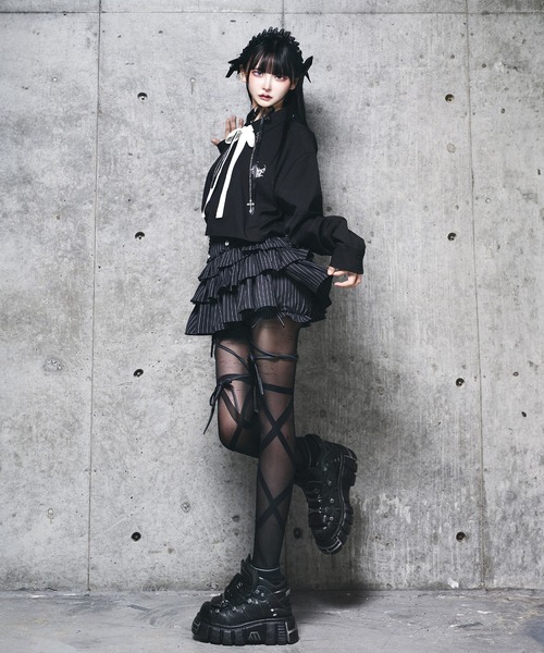 ハイウエストエンブレムボタン付きフリルパンツ/Amilige/アミリージュ ハイウエストエンブレムボタン付きフリルパンツ（その他パンツ