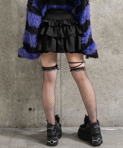 ハイウエストエンブレムボタン付きフリルパンツ（その他パンツ