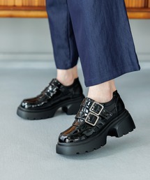 厚底ダブルストラップローファー