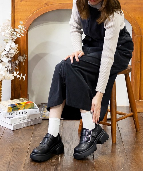 attagirl（アタガール）の「厚底ダブルストラップローファー（ローファー・レディース・ブラック/シルバー/ブラック系その他・LL/3L/S/M/L）」の18枚目の写真