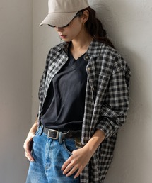 オーバーサイズタータンチェックシャツ