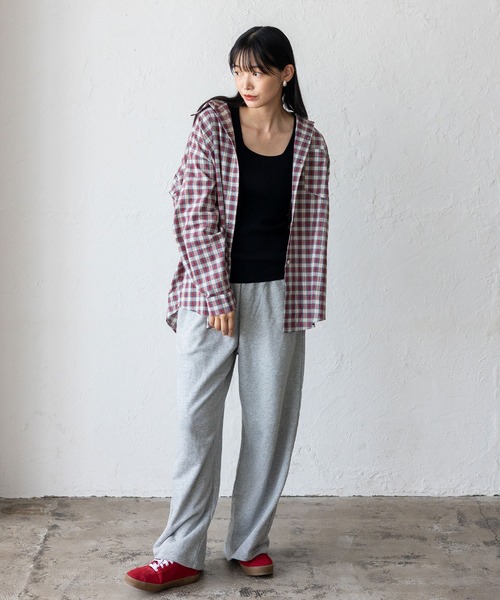 VitaFelice(ヴィータフェリーチェ)の「オーバーサイズタータンチェックシャツ(シャツ/ブラウス・レディース・ブラック/レッド/ブルー・FREE)」の6枚目の写真