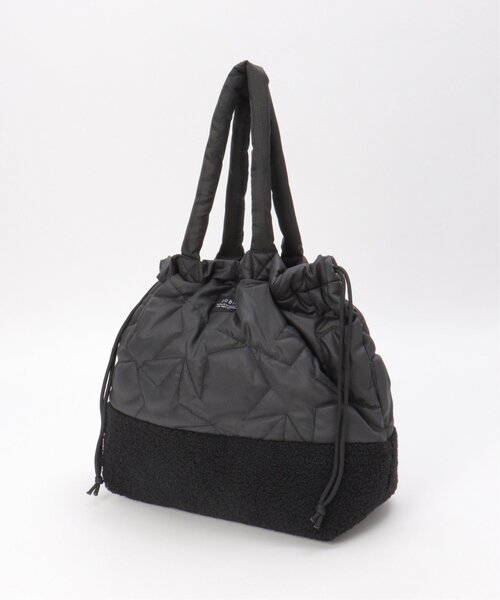 LBC（エルビーシー）の「スターキルトボア巾着トートバッグ（ショルダーバッグ・レディース・ブラック/カーキ・FREE）」の3枚目の写真