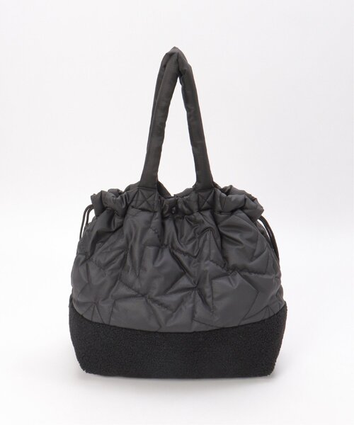 LBC（エルビーシー）の「スターキルトボア巾着トートバッグ（ショルダーバッグ・レディース・ブラック/カーキ・FREE）」の4枚目の写真