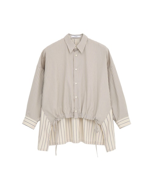 UJOH（ウジョー）の「【UJOH/ウジョー】《STUDIOUS別注》ドローコードストライプシャツ（シャツ/ブラウス・レディース・ベージュ/ライトブルー・2）」の19枚目の写真
