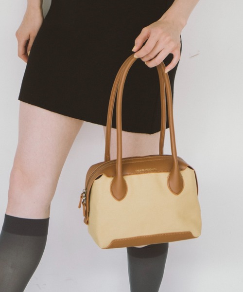 THEATRE PRODUCTS（シアタープロダクツ）の「キャンバスコンビハンドバッグM（ハンドバッグ・レディース・ブラウン/ブラック・FREE）」の11枚目の写真