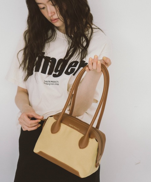 THEATRE PRODUCTS（シアタープロダクツ）の「キャンバスコンビハンドバッグM（ハンドバッグ・レディース・ブラウン/ブラック・FREE）」の13枚目の写真