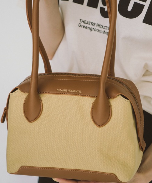 THEATRE PRODUCTS（シアタープロダクツ）の「キャンバスコンビハンドバッグM（ハンドバッグ・レディース・ブラウン/ブラック・FREE）」の14枚目の写真