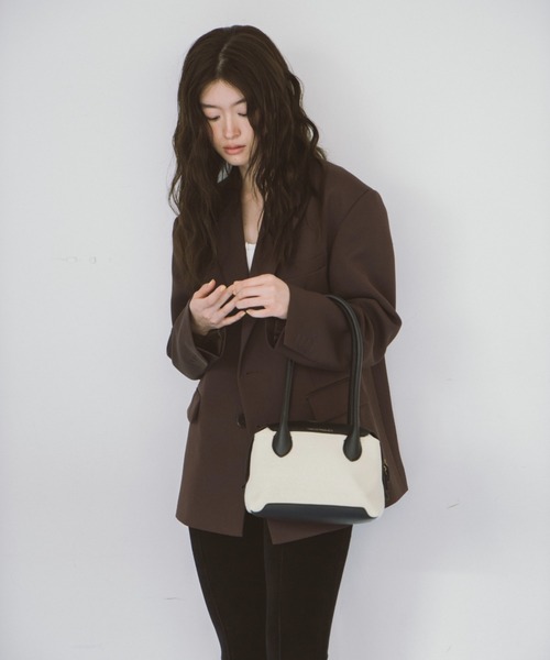 THEATRE PRODUCTS（シアタープロダクツ）の「キャンバスコンビハンドバッグM（ハンドバッグ・レディース・ブラウン/ブラック・FREE）」の18枚目の写真