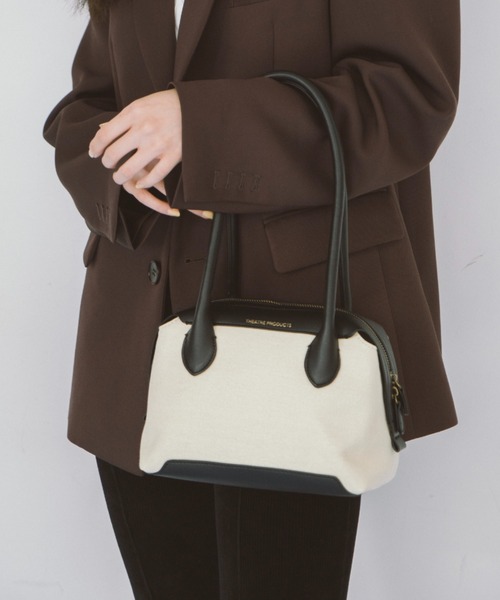 THEATRE PRODUCTS（シアタープロダクツ）の「キャンバスコンビハンドバッグM（ハンドバッグ・レディース・ブラウン/ブラック・FREE）」の20枚目の写真