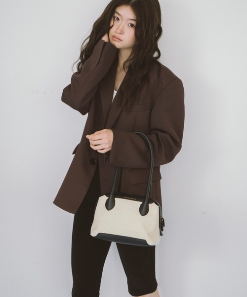 THEATRE PRODUCTS（シアタープロダクツ）の「キャンバスコンビハンドバッグM（ハンドバッグ・レディース・ブラウン/ブラック・FREE）」の21枚目の写真