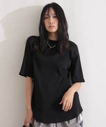 ハイネック」に該当するTシャツ/カットソー（ブラック/黒色系・半袖