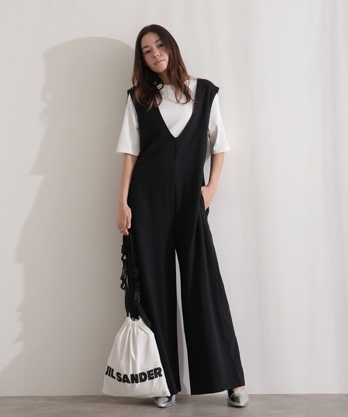 ElegChic（エレグシック）の「2×2リブ プチハイネック半袖Tシャツ（Tシャツ/カットソー・レディース・ホワイト/ブラック・M/L/XL/XXL/4L）」の9枚目の写真