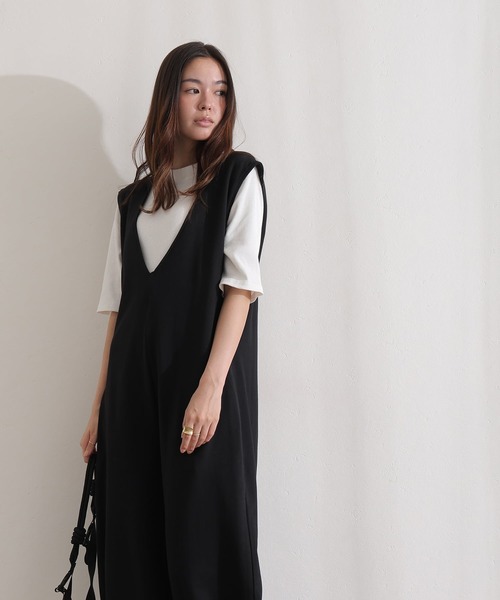 ElegChic（エレグシック）の「2×2リブ プチハイネック半袖Tシャツ（Tシャツ/カットソー・レディース・ホワイト/ブラック・M/L/XL/XXL/4L）」の10枚目の写真