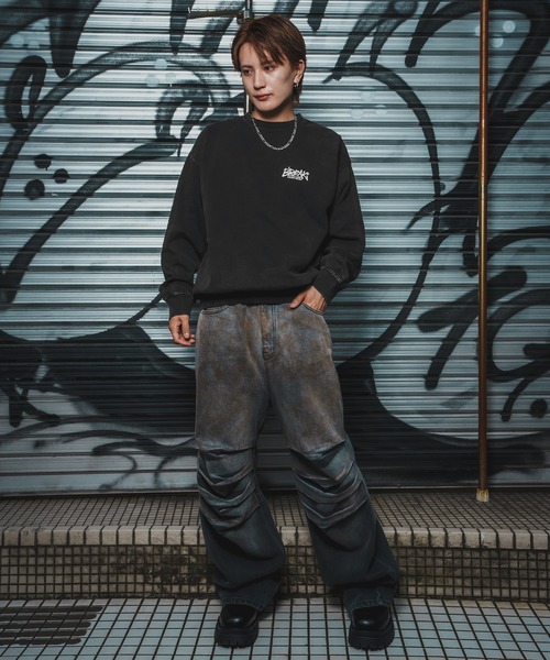 improves（インプローブス）の「CVC半起毛スウェット バックプリント 長袖 トレーナー（スウェット・メンズ・ブラック系/ブラック・LARGE/MEDIUM）」の7枚目の写真