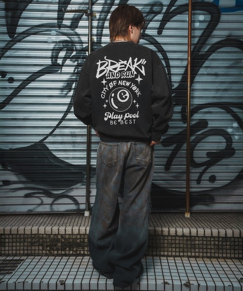 improves（インプローブス）の「CVC半起毛スウェット バックプリント 長袖 トレーナー（スウェット・メンズ・ブラック系/ブラック・LARGE/MEDIUM）」の11枚目の写真