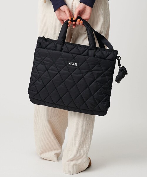 AIGLE(エーグル)の「<AIGLE>キルティング ショルダーバッグ 2WAY(ショルダーバッグ・レディース・オリーブ/ブラック・FREE)」の2枚目の写真