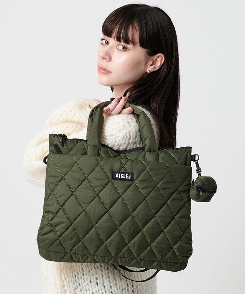 AIGLE(エーグル)の「<AIGLE>キルティング ショルダーバッグ 2WAY(ショルダーバッグ・レディース・オリーブ/ブラック・FREE)」の15枚目の写真