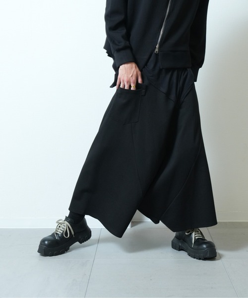 セール】Asymmetry wide sarouel pants / アシンメトリー ワイド