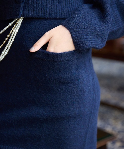 EIMY ISTOIRE（エイミーイストワール）の「ロゴボタンニットセットワンピース（ワンピース・レディース・オフホワイト/グレー/ネイビー・F）」の14枚目の写真