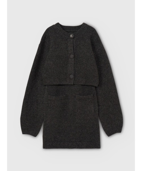 EIMY ISTOIRE（エイミーイストワール）の「ロゴボタンニットセットワンピース（ワンピース・レディース・オフホワイト/グレー/ネイビー・F）」の8枚目の写真