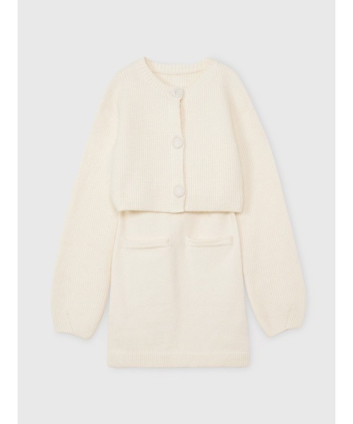 EIMY ISTOIRE（エイミーイストワール）の「ロゴボタンニットセットワンピース（ワンピース・レディース・オフホワイト/グレー/ネイビー・F）」の21枚目の写真