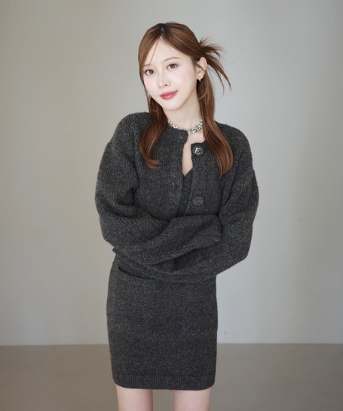 EIMY ISTOIRE ロゴボタンニットセットワンピース ロゴボタンニットセットワンピース（ワンピース）｜EIMY ISTOIRE