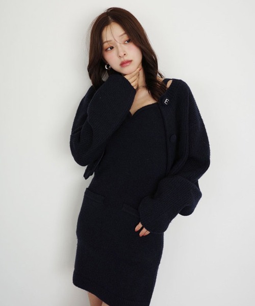 ロゴボタンニットセットワンピース（ワンピース）｜EIMY ISTOIRE