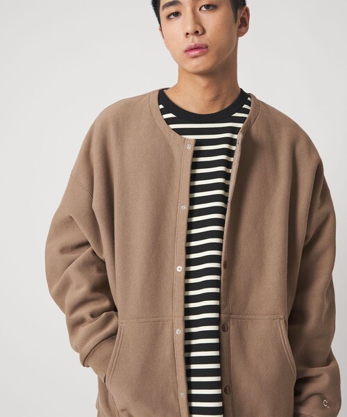 CITEN（シテン）の「＜CITEN＞スナップスウェットブルゾン（カーディガン/ボレロ・メンズ・イエロー/ダークグレー/パープル/ライトグレー/モカ・M/L）」の3枚目の写真