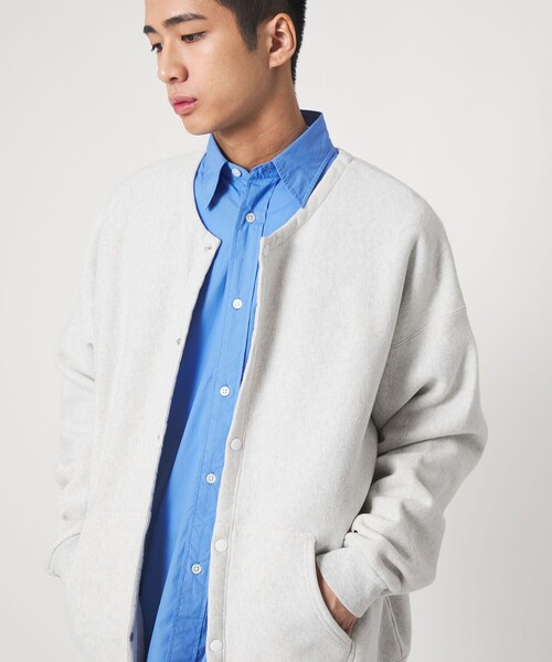 CITEN（シテン）の「＜CITEN＞スナップスウェットブルゾン（カーディガン/ボレロ・メンズ・イエロー/ダークグレー/パープル/ライトグレー/モカ・M/L）」の6枚目の写真