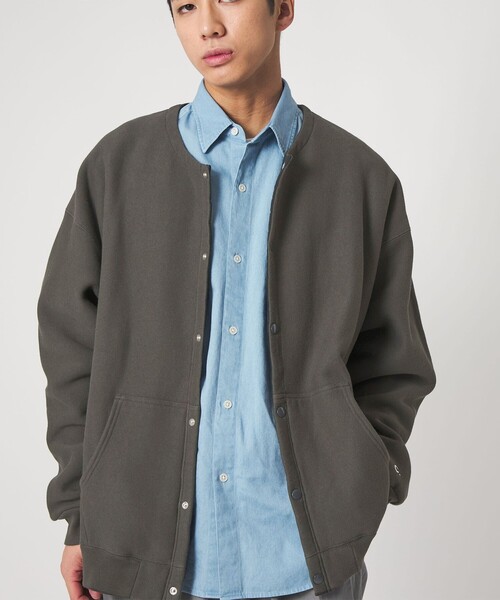 CITEN（シテン）の「＜CITEN＞スナップスウェットブルゾン（カーディガン/ボレロ・メンズ・イエロー/ダークグレー/パープル/ライトグレー/モカ・M/L）」の11枚目の写真