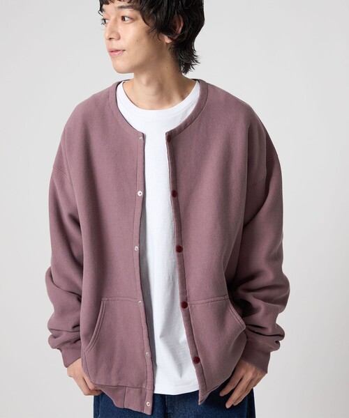 CITEN（シテン）の「＜CITEN＞スナップスウェットブルゾン（カーディガン/ボレロ・メンズ・イエロー/ダークグレー/パープル/ライトグレー/モカ・M/L）」の20枚目の写真