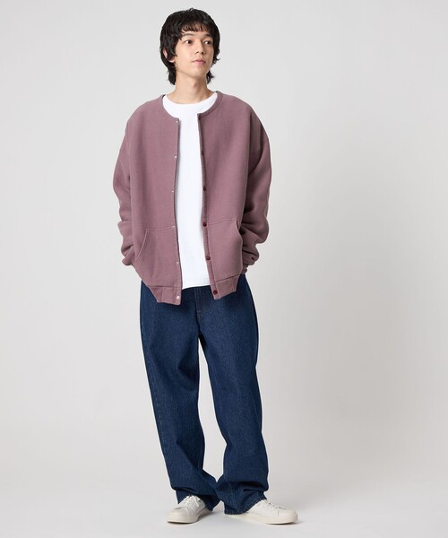 CITEN（シテン）の「＜CITEN＞スナップスウェットブルゾン（カーディガン/ボレロ・メンズ・イエロー/ダークグレー/パープル/ライトグレー/モカ・M/L）」の21枚目の写真