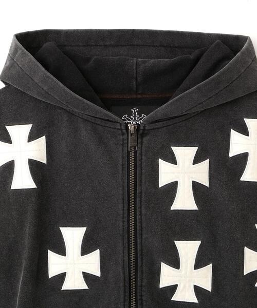 UNKNOWNLONDON/アンノウンロンドン/LHP別注 Leather Cross Zip Hoodie