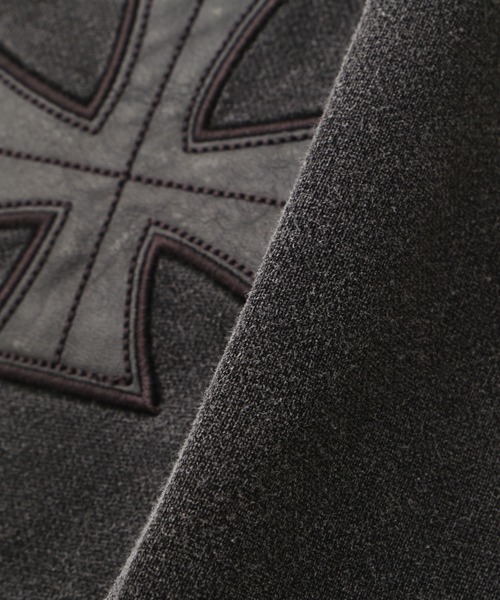 UNKNOWN LONDON(アンノウン・ロンドン)の「UNKNOWNLONDON/アンノウンロンドン/LHP別注 Leather Cross Zip Hoodie(パーカー・メンズ・ブラック/ホワイト・M/L/XL)」の13枚目の写真