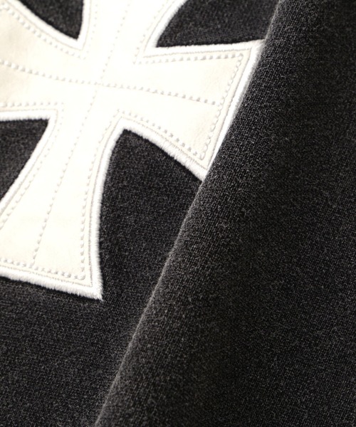 UNKNOWN LONDON(アンノウン・ロンドン)の「UNKNOWNLONDON/アンノウンロンドン/LHP別注 Leather Cross Zip Hoodie(パーカー・メンズ・ブラック/ホワイト・M/L/XL)」の10枚目の写真