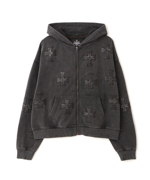 UNKNOWNLONDON/アンノウンロンドン/LHP別注 Leather Cross Zip Hoodie
