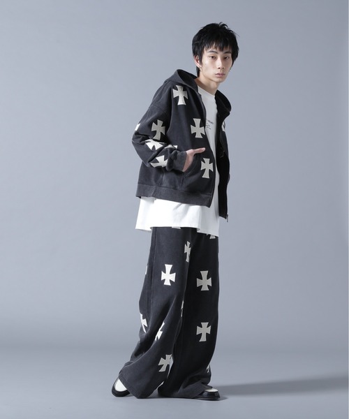 UNKNOWNLONDON/アンノウンロンドン/LHP別注 Leather Cross Zip Hoodie