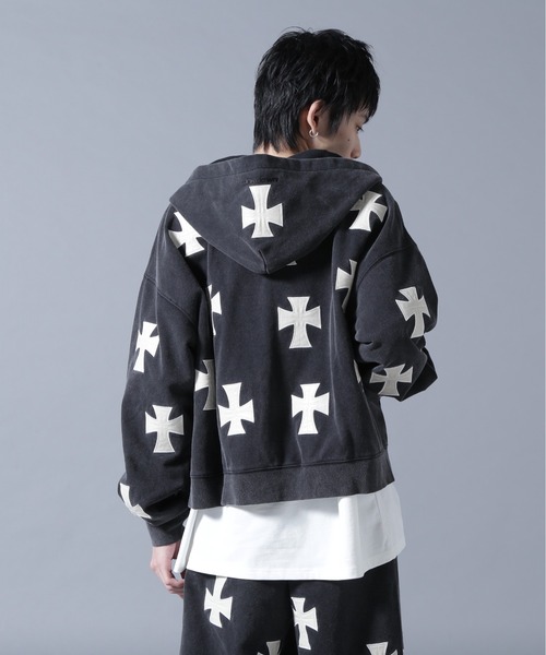 UNKNOWNLONDON/アンノウンロンドン/LHP別注 Leather Cross Zip Hoodie