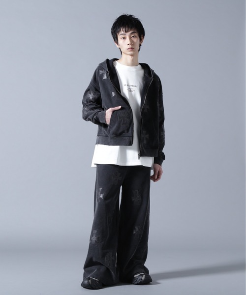 UNKNOWNLONDON/アンノウンロンドン/LHP別注 Leather Cross Zip Hoodie