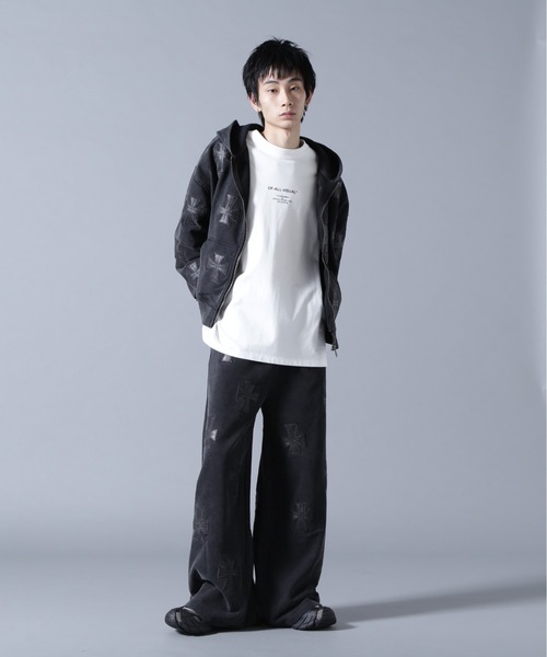 UNKNOWNLONDON/アンノウンロンドン/LHP別注 Leather Cross Zip Hoodie