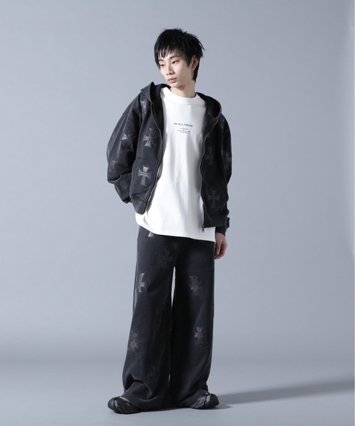 UNKNOWNLONDON/アンノウンロンドン/LHP別注 Leather Cross Zip Hoodie