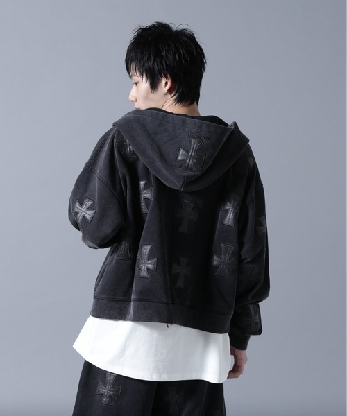 UNKNOWNLONDON/アンノウンロンドン/LHP別注 Leather Cross Zip Hoodie