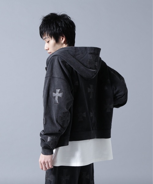 UNKNOWNLONDON/アンノウンロンドン/LHP別注 Leather Cross Zip Hoodie