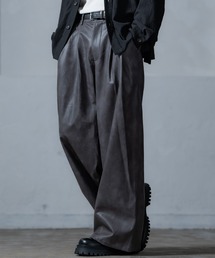 improves | PU タック ワイドパンツ(スラックス)