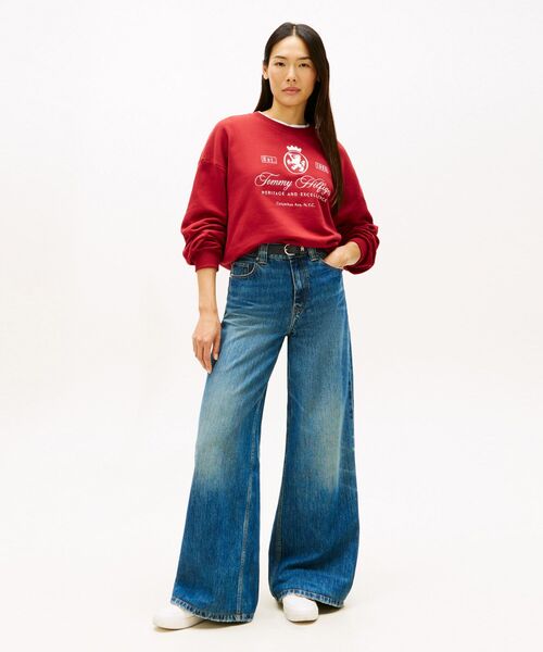 TOMMY HILFIGER(トミーヒルフィガー)の「バーシティクレストテリートレーナー(スウェット・レディース・ネイビー/モスグリーン/レッド・SMALL/MEDIUM/X-SMALL)」の7枚目の写真