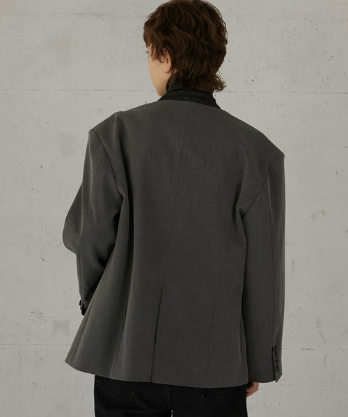 セール】【LA PEAU DE GEM】no collar hole jacket/ノーカラーホール