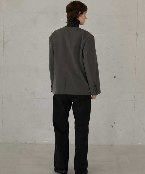 セール】【LA PEAU DE GEM】no collar hole jacket/ノーカラーホール